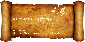 Albrecht György névjegykártya